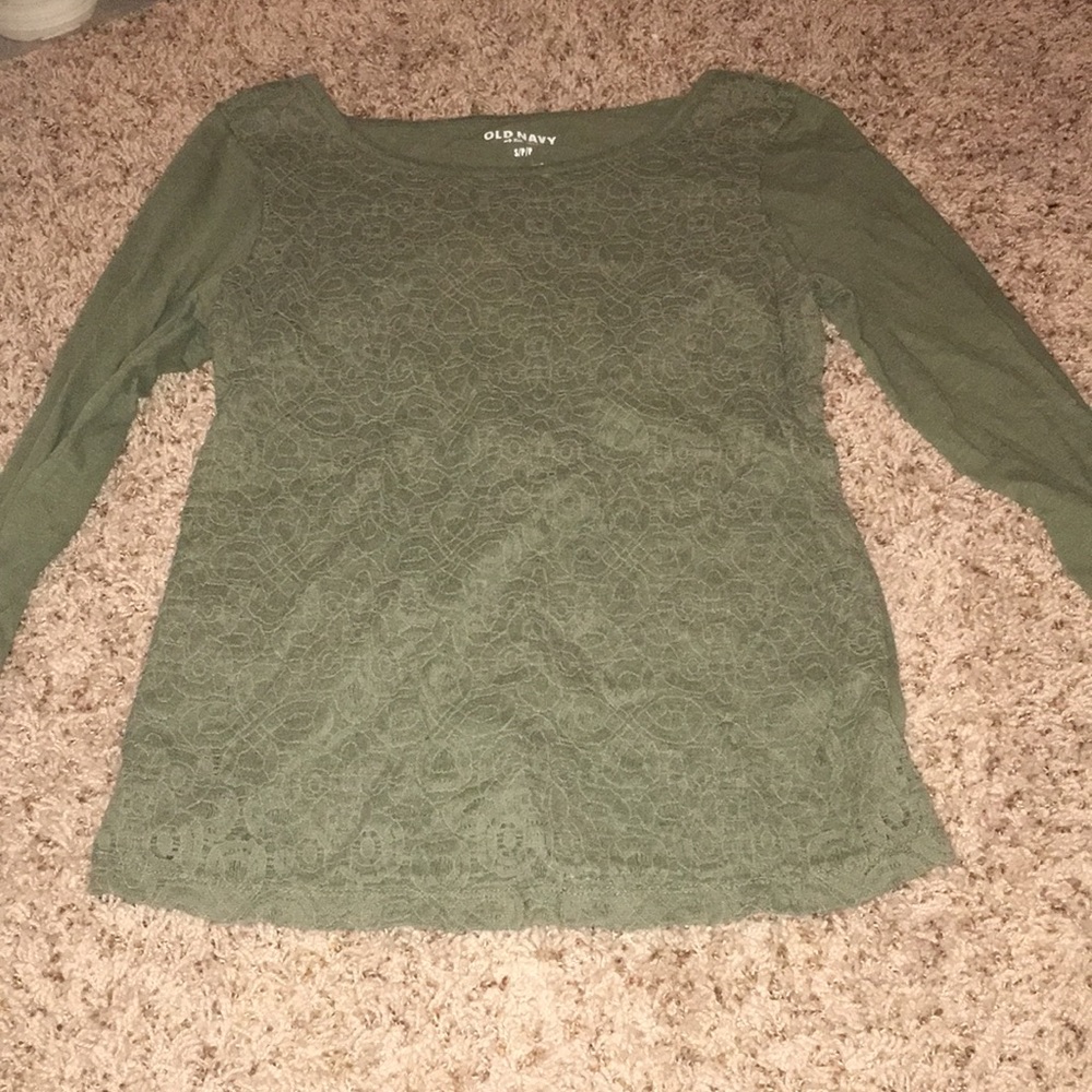 3/4 length, lace look, army green shirt